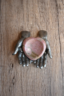  Pink Rhodonite Heart Thumb Stone