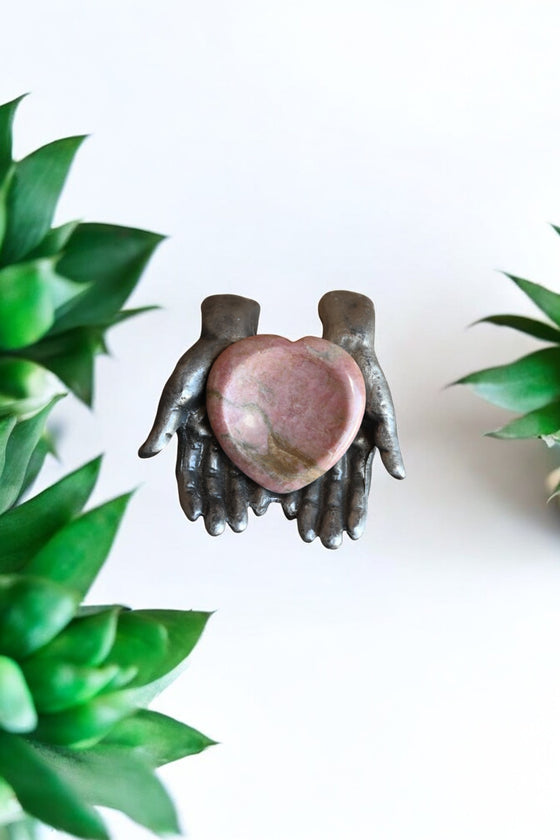 Pink Rhodonite Heart Thumb Stone