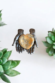  Crazy Lace Agate Heart Thumb Stone