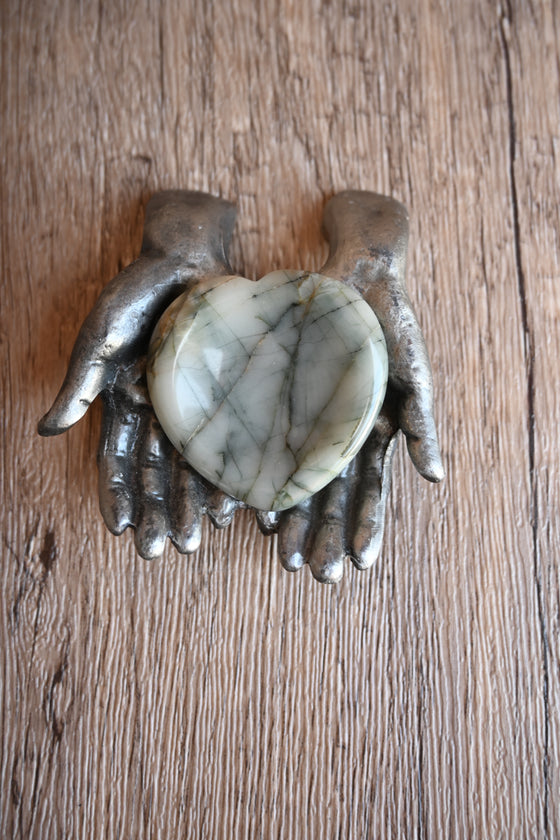 Porcelain Jasper Heart Thumb Stone