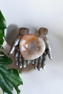  Healer Quartz Heart Thumb Stone