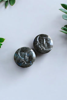  Labradorite Moon & Sun Carving