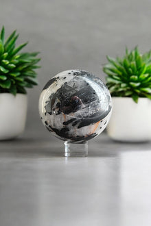  Tourmaline in Quartz Sphere